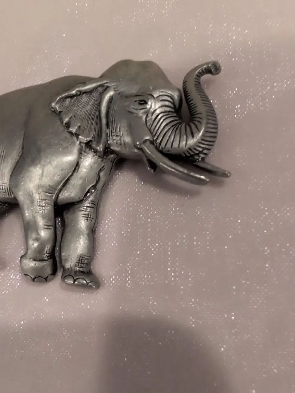 Vintage JJ Jonette Silver Tone Elephant Brooch Pin